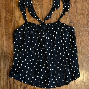 Madewell Polka Dot Ruffle Tank